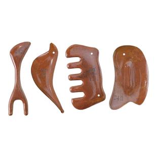 艾十二红砭石刮痧板拨筋棒刮痧按摩梳脸部眼部头部全身通用经络梳