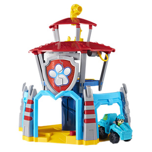 汪汪队立大功恐龙塔总部电动变形瞭望塔乐乐救援车基地玩具套装