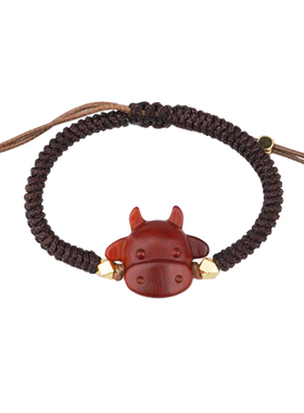 隐山檀木本命年转运萌牛手链情侣