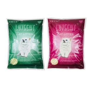 土猫宠物 lovecat 爱宠爱猫绿茶豆腐猫砂6L吸水结团天然可冲厕所