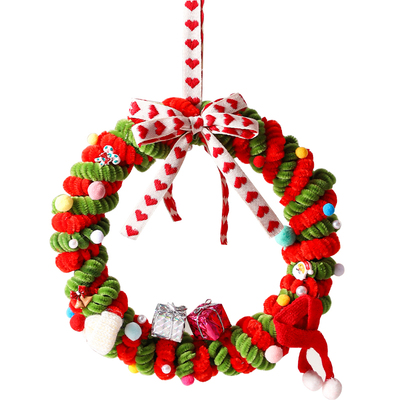 扭扭棒圣诞节花环风铃挂件