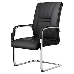 奈高办公椅电脑椅会议椅家用弓形黑色皮质椅子舒适久坐不塌职员椅