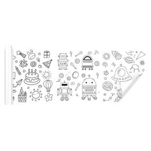 可贴墙儿童涂鸦画卷填色绘画画纸长画卷幼儿园画布活动不脏墙画纸