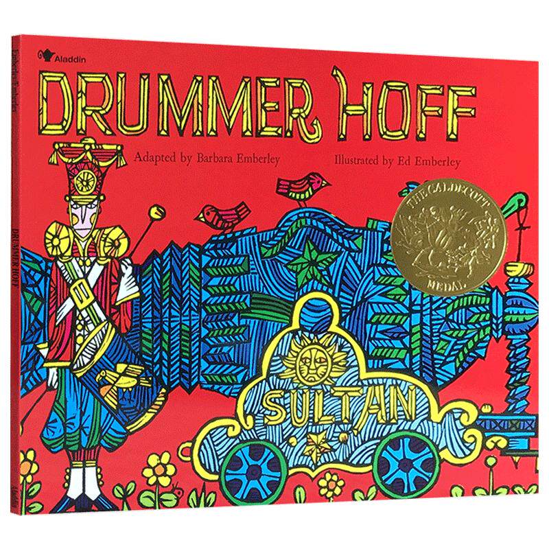 英文原版绘本 凯迪克金奖平装 Drummer Hoff 鼓手霍夫 堆叠的诗歌 木版画绘本 儿童睡前故事绘本