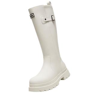 骆驼雨神雨靴新年红色战靴高颜值户外鞋女涉水鞋子防水防滑长筒靴