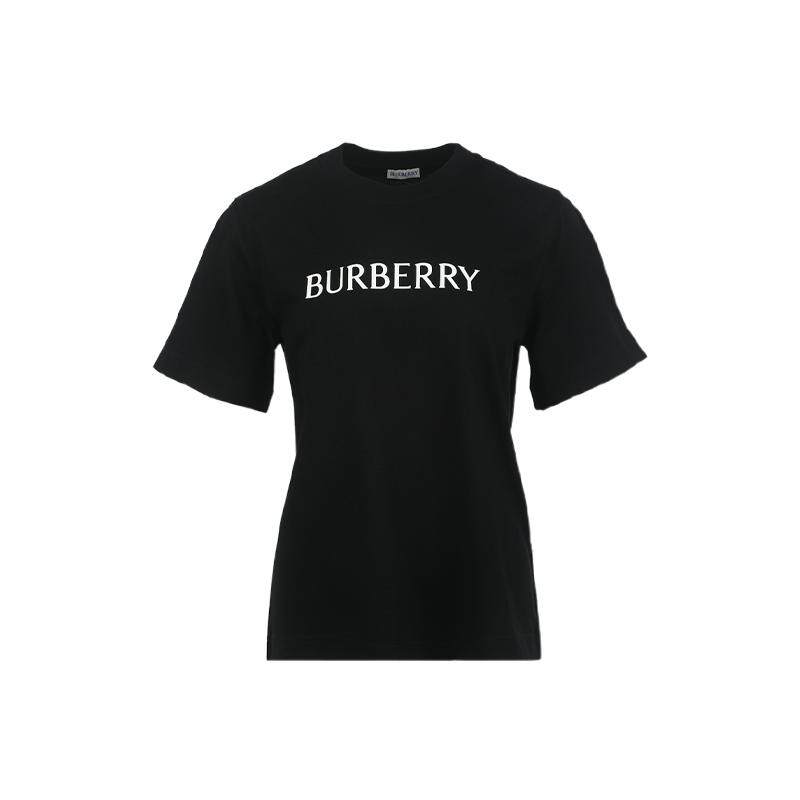 【自营】BURBERRY/博柏利女士经典logo标识休闲宽松圆领棉短袖T恤