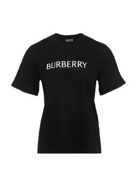 【自营】BURBERRY/博柏利女士经典logo标识休闲宽松圆领棉短袖T恤