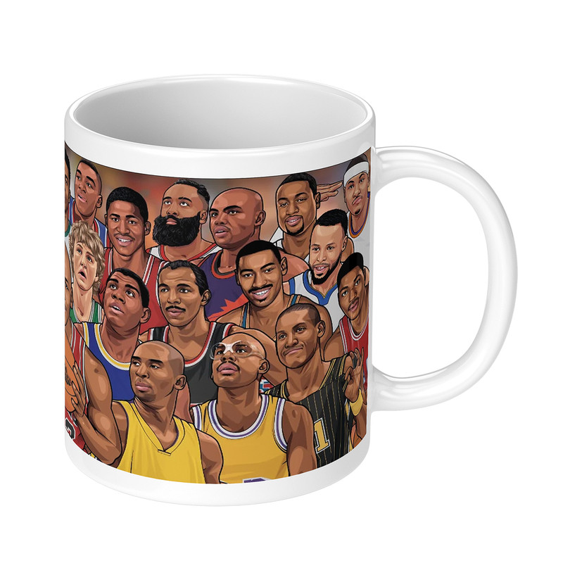 NBA传奇球星合集马克杯篮球迷礼物水杯 乔丹科比情怀纪念陶瓷杯子