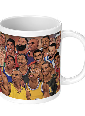 NBA传奇球星合集马克杯篮球迷礼物水杯 乔丹科比情怀纪念陶瓷杯子
