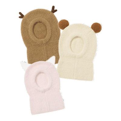 尼多熊宝宝帽围一体秋冬季毛线帽
