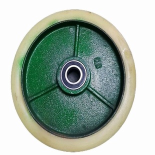 尼龙铁芯橡胶包胶轮重型铸铁工业脚轮耐磨推车轮老虎车轮A字架轮