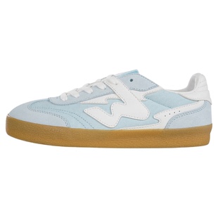 顽刻ollieskate海水蓝翻毛皮生胶底W系列低帮男女国潮德训滑板鞋