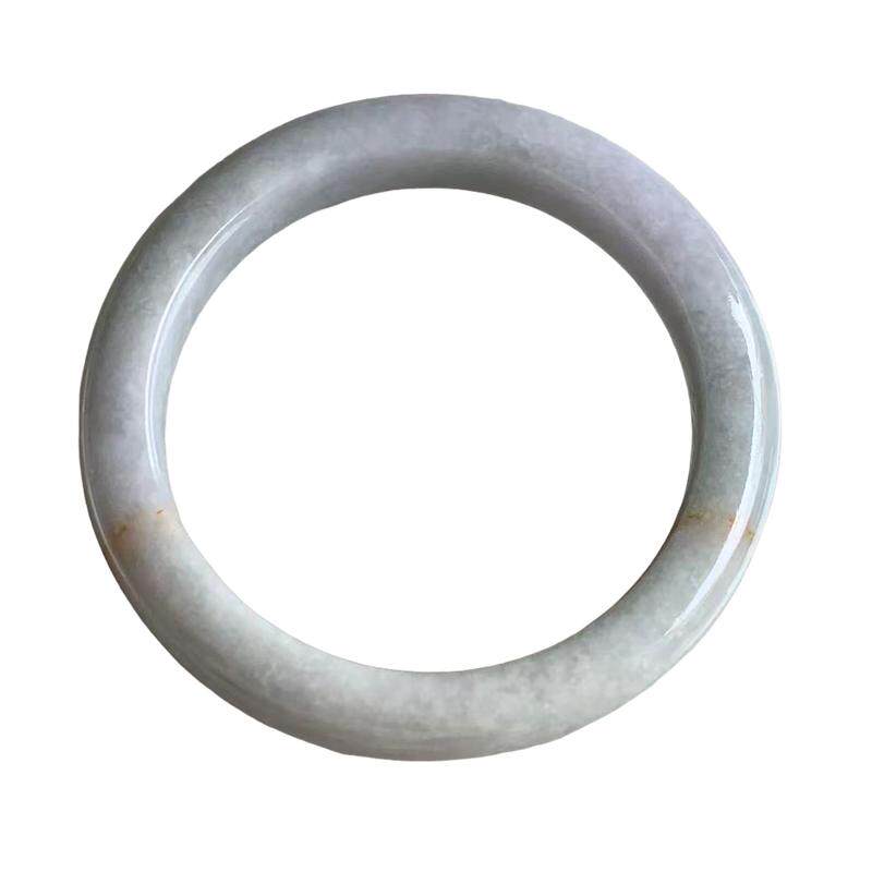 缅甸A货翡翠手镯乳白色洒金55mm
