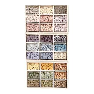 火漆印章收纳盒火漆蜡粒收纳桌面分格发饰咕盘小盒子防尘置物架