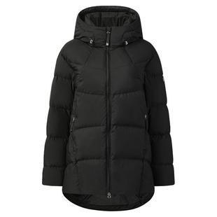 鹅绒FILA斐乐女士中长款羽绒服2025冬新款休闲宽松连帽保暖外套