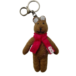 韩系治愈小熊仔钥匙扣尼泊尔手工羊毛毡猴子背包挂件情侣挂件包邮