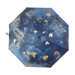 遮阳太阳伞女防紫外线晴雨两用伞结实防风自动伞防晒折叠蝶舞雨伞