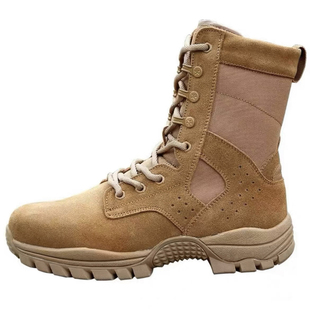 冬季棕色作战训靴加绒羊毛靴户外加厚防水雪地靴东北大棉鞋防寒靴