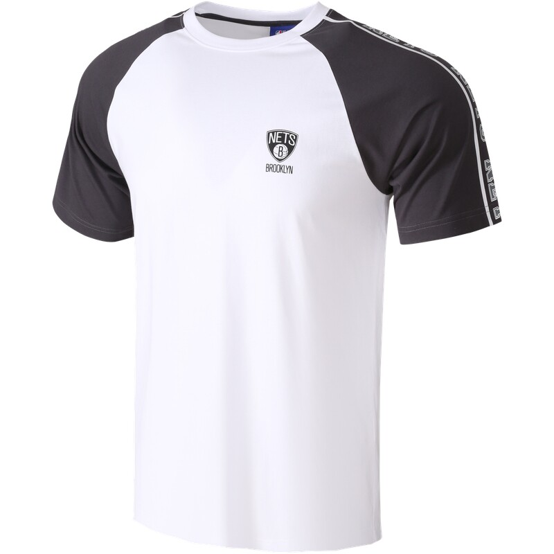 NBA篮网快船太阳湖人勇士阳光校园风拼色插肩袖T恤运动百搭