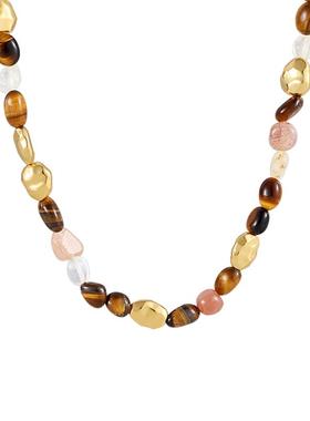 天然石项链女轻奢小众大地色时尚