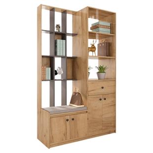 入户置物架进门鞋柜一体靠墙窄高立式客厅屏风实木多层玄关置物柜