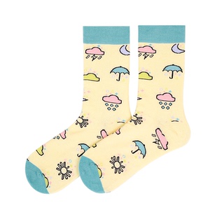 【快乐能量袜】Walki踩点万物有爱中筒女袜大童袜-缤纷天气 清新