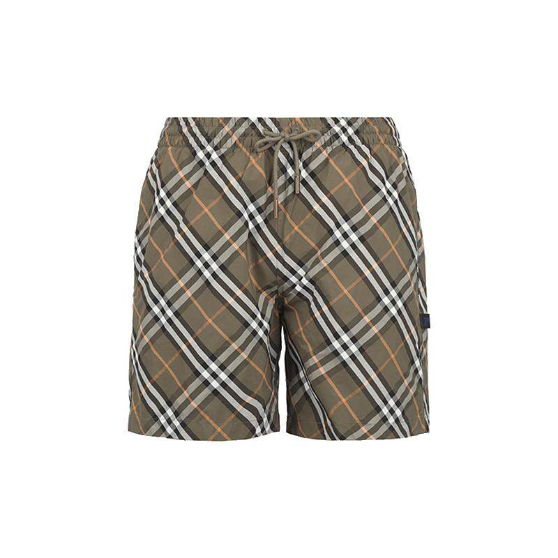 【自营】BURBERRY/博柏利26FW经典格纹男士松紧腰短裤休闲裤