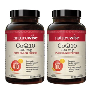 【2瓶装】Naturewise辅酶Q10保护心脏备孕coq10美国进口软胶囊