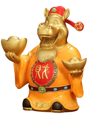 吉善缘 铜马摆件 创意财神招财中式客厅办公室公司开业礼物A0059