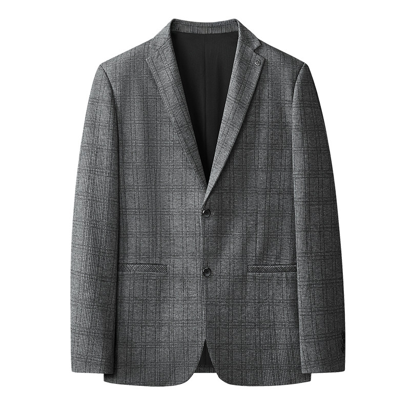 肥佬宽松百搭老钱风格子便服单西