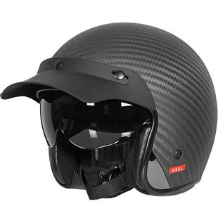 LS2哈雷复古头盔摩托车男碳纤维半盔四分之三盔四季女机车OF601