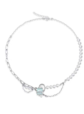 轻奢小众拼接宝石珍珠女珍珠项链