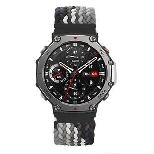 适用跃我Amazfit华米T-Rex3表带尼龙GTR4/3Pro磁吸扣Balance1/2编织BIP5腕带PopPro手表米动青春版1S运动通用