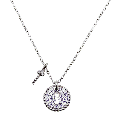 【上新85折】打开时空银镶钻吊坠