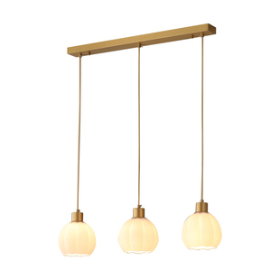 2025年新款餐厅吊灯三头创意个性艺术美式法式复古吧台灯全铜灯具