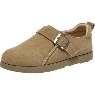 百思图2025春季新款商场同款复古休闲勃肯鞋平跟女单鞋BG273AA5