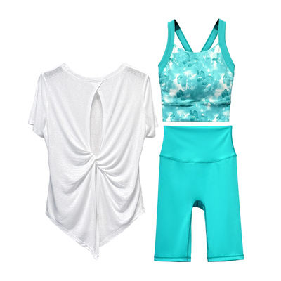 瑜伽背心短裤套装女时尚美背
