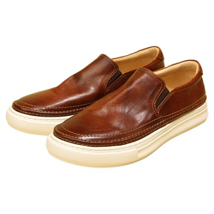 乐福鞋新款欧洲站水洗马皮男鞋复古做旧夏季真皮透气软底一脚蹬男