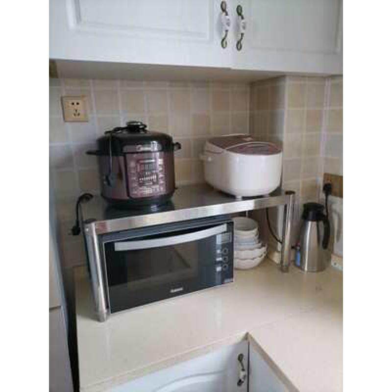 厨房不锈钢置物架落地支架托架微波炉架锅架碗架盆架单层架可定做