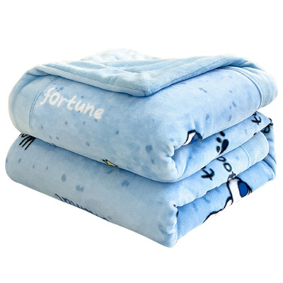 儿童牛奶绒卡通毛毯冬季加厚