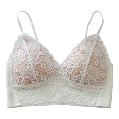 性感无钢圈桑蚕丝大胸显小文胸