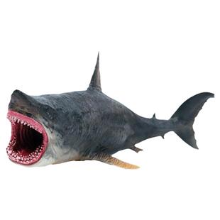 仿真海洋生物动物模型巨齿鲨食人鲨鲨鱼大白鲨虎鲨儿童玩具小摆件