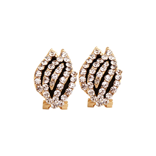 韩国明星气质银针耳钉耳夹火焰闪钻耳扣式耳环冷淡风超仙耳饰品女