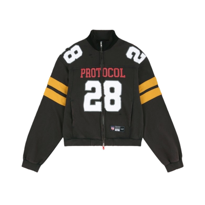 ProtocolIndex拼色条纹运动夹克