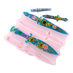 花柬短剑模具diy滴胶模具小刀宝剑摆件挂件树脂小剑匕首硅胶模具