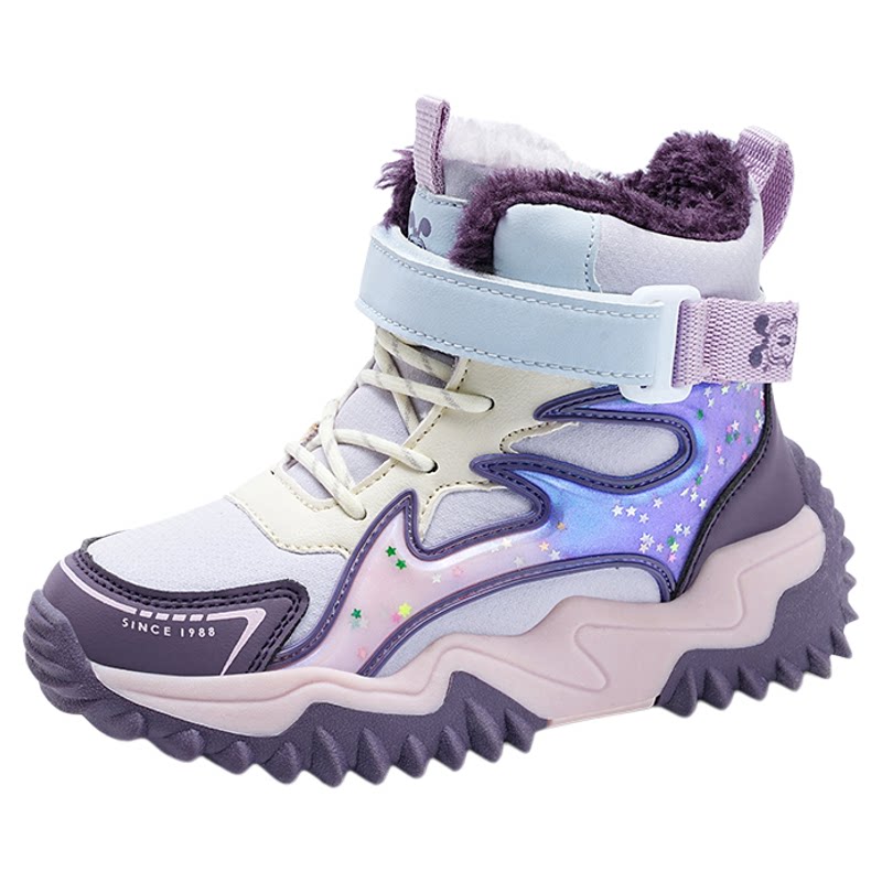 巴布豆女童加绒加厚儿童雪地靴