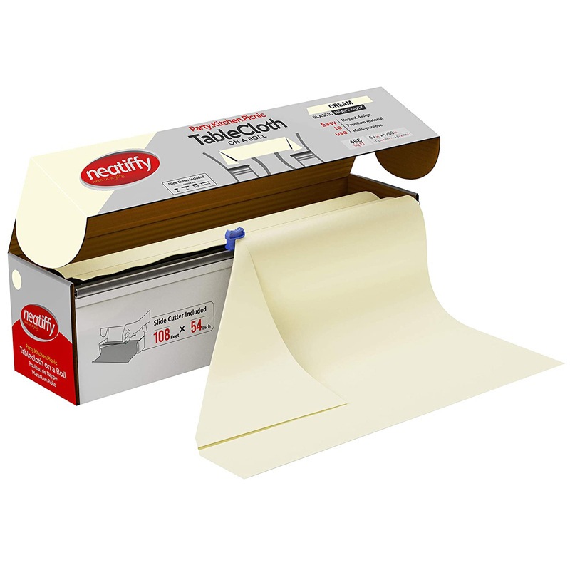 一次性卷装桌布防水防油家用塑料长方形免洗加厚布餐桌圆形桌台布