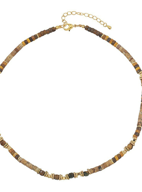 豌豆南非图画石天然虎眼石串珠