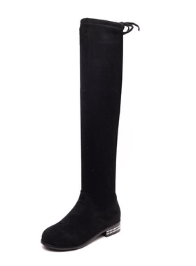 加绒加厚瘦腿弹力高筒靴