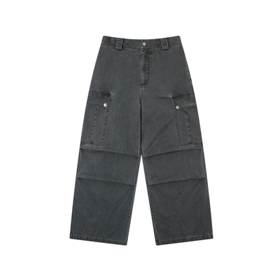 TGNS大口袋收褶长裤男阔腿工装裤